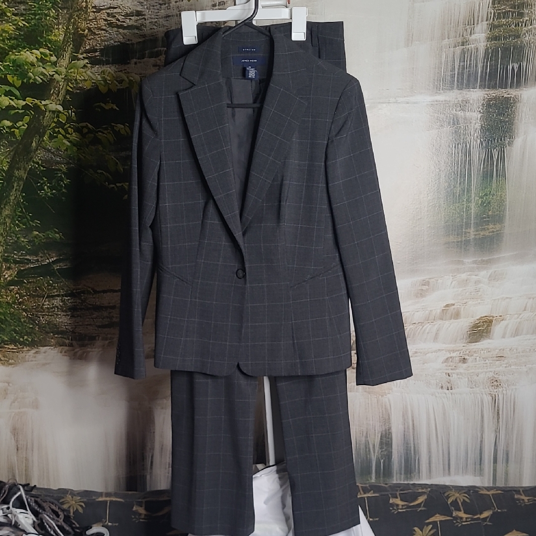 Joneswear Stretch Womens 10 Business Suit Jacket & Dress Pants Wool Blend Set